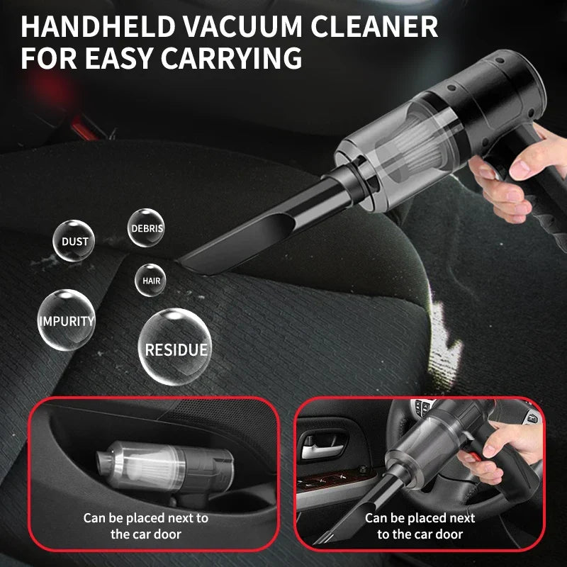 Portable Cordless Handheld Vacuum Cleaner — 5-in-1 Blow & Suction with Multi-Nozzles for Pet Hair, Car & Home
