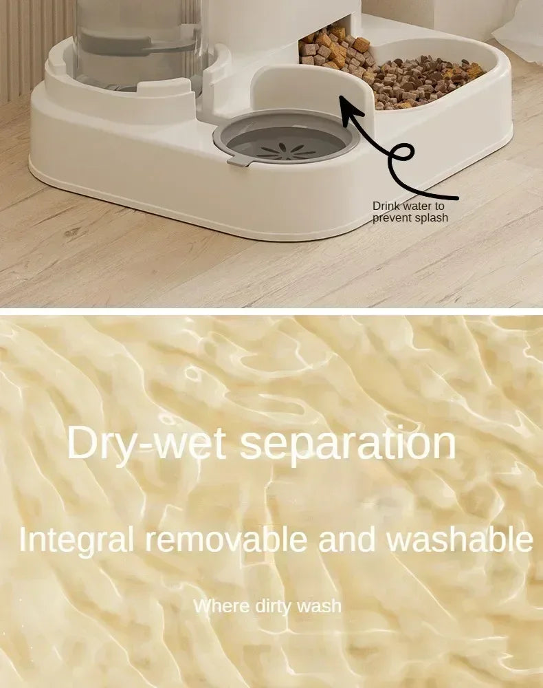Automatic Pet Feeder with Water Fountain — Large Capacity Raised Bowl for Cats & Dogs