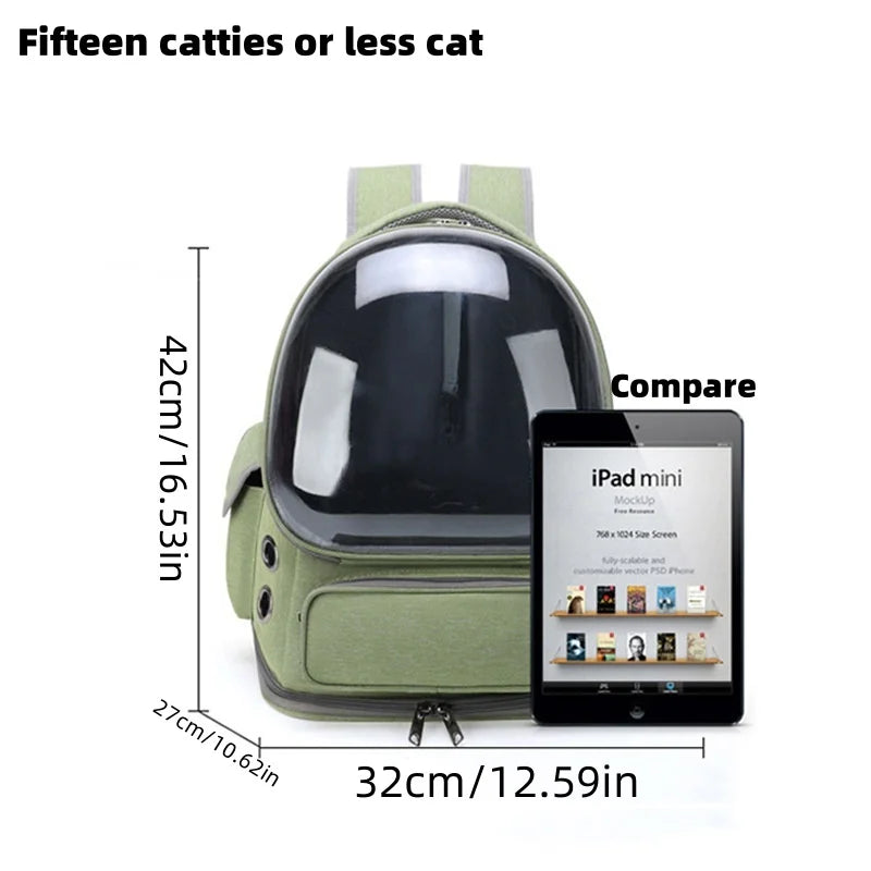 Breathable Transparent Pet Carrier Backpack — Outdoor Travel Bag for Cats & Small Dogs